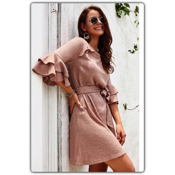 Sierras Blush Ruffled Dress - Picture 2 of 6